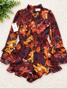 Ali & Jay Floral Ruffle Romper XS NWT $128